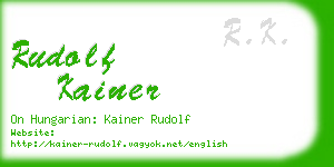 rudolf kainer business card